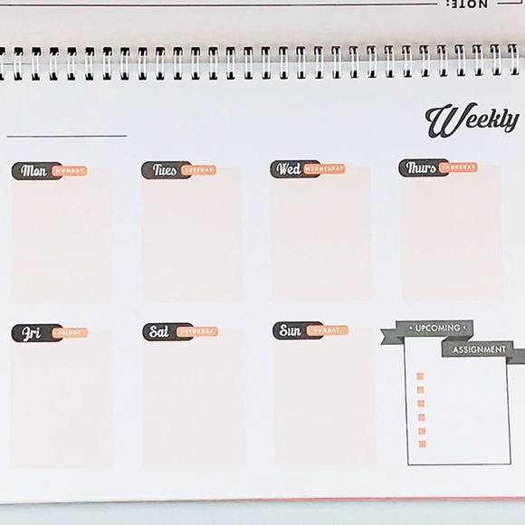 A4 One Semester Study Planner with Pen - Picture 5 of 8